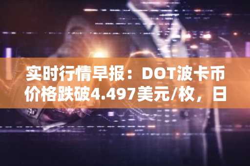 实时行情早报：DOT波卡币价格跌破4.497美元/枚，日内跌-2.00%